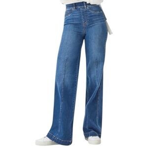 SPANX Blue Flare & Wide Leg Jeans pull on stretchy soft Medium
